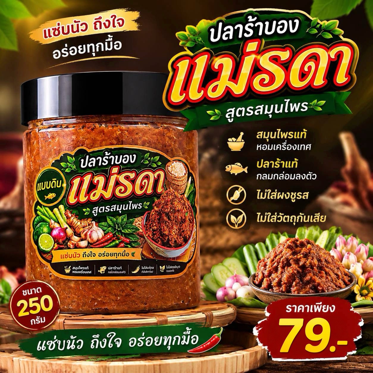 ปลาร้าบอง แม่รดา อร่อย สะอาด ไม่ใส่สารกันบูด